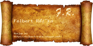 Felbert Réka névjegykártya